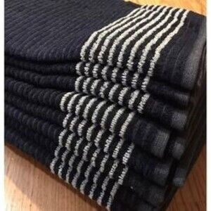 Tour caddy golf towel 44”x22” all black with white stripes
